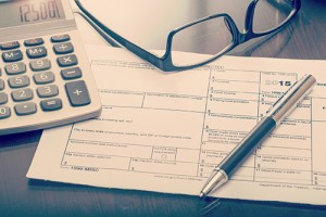 Miscellaneous income form on desk