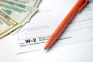 Form W-2 Wage and Tax Statement closup