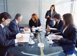 Businesspeople meeting in conference room