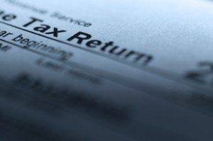 A picture of a tax return form